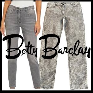Betty Barclay (Germany) Grey on Grey Print Sally Slim Leg Jeans (10/12)